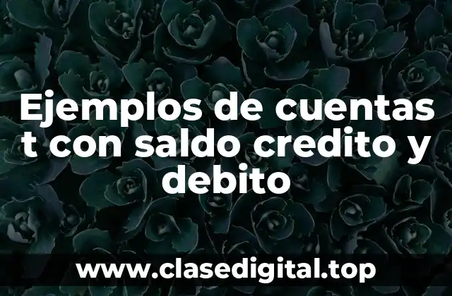 Ejemplos de cuentas t con saldo credito y debito