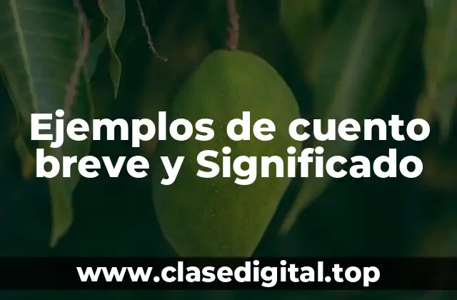 Ejemplos de cuento breve y Significado