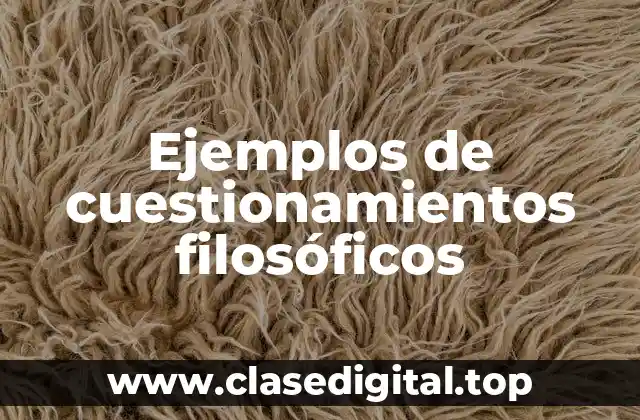 Ejemplos de cuestionamientos filosóficos
