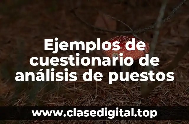 Ejemplos de cuestionario de análisis de puestos