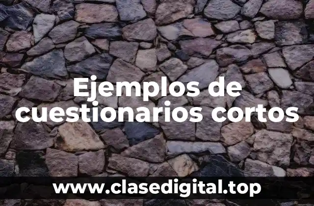 Ejemplos de cuestionarios cortos