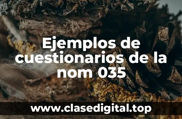 Ejemplos de cuestionarios de la nom 035