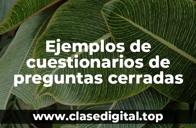Ejemplos de cuestionarios de preguntas cerradas