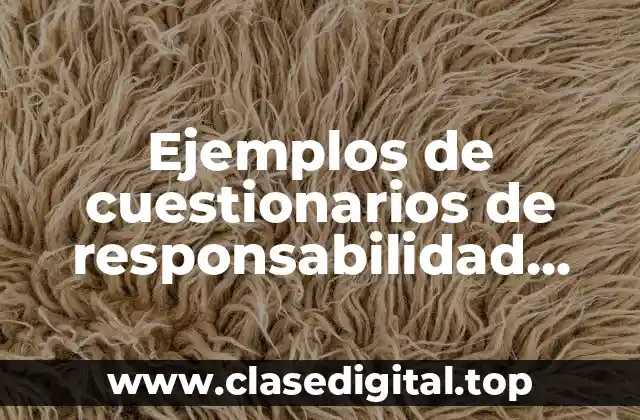 Ejemplos de cuestionarios de responsabilidad social de una paleteria