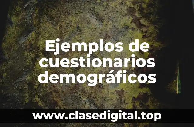 Ejemplos de cuestionarios demográficos