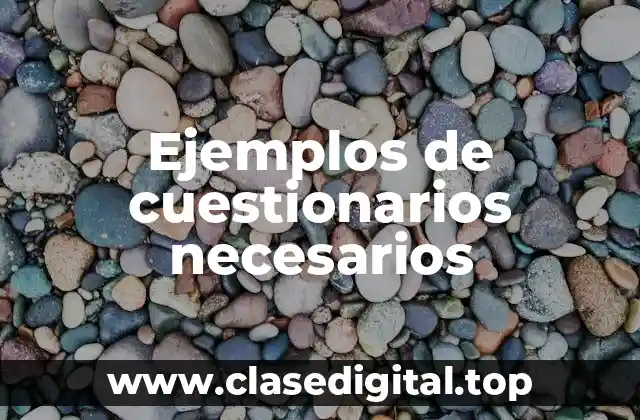 Ejemplos de cuestionarios necesarios