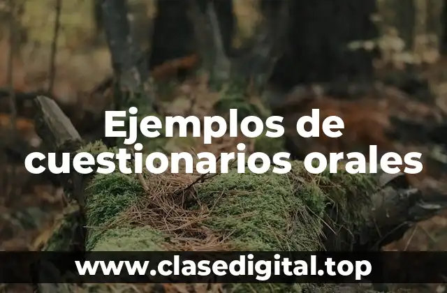 Ejemplos de cuestionarios orales