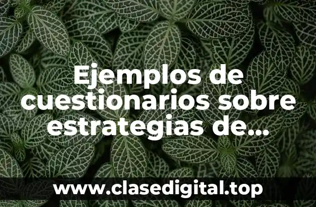 Ejemplos de cuestionarios sobre estrategias de marketing sustentable