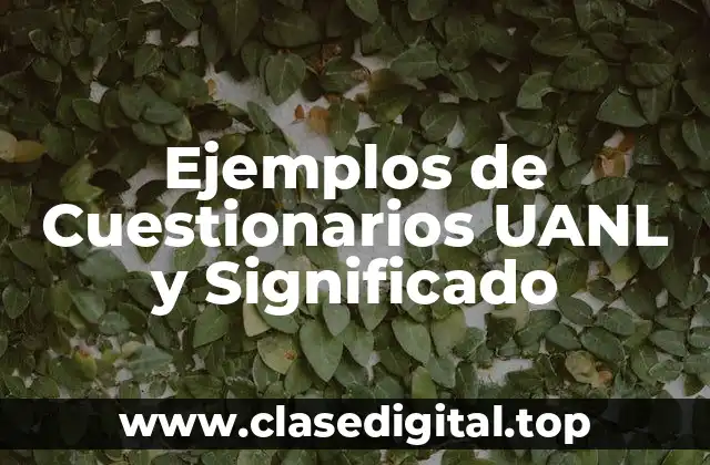 Ejemplos de Cuestionarios UANL y Significado