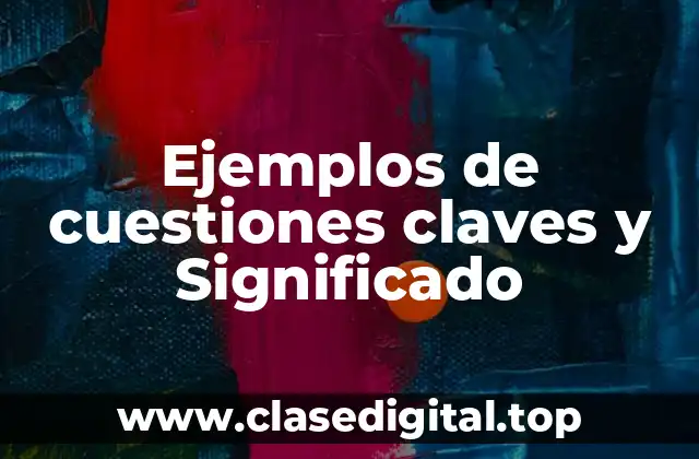 Ejemplos de cuestiones claves y Significado