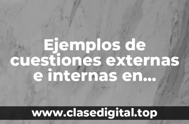 Ejemplos de cuestiones externas e internas en empresas