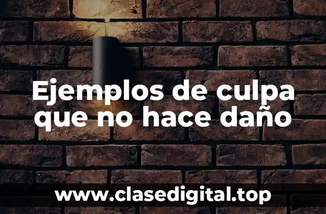 Ejemplos de culpa que no hace daño