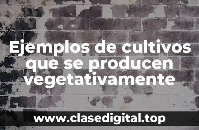 Ejemplos de cultivos que se producen vegetativamente