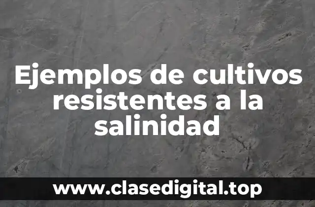 Ejemplos de cultivos resistentes a la salinidad
