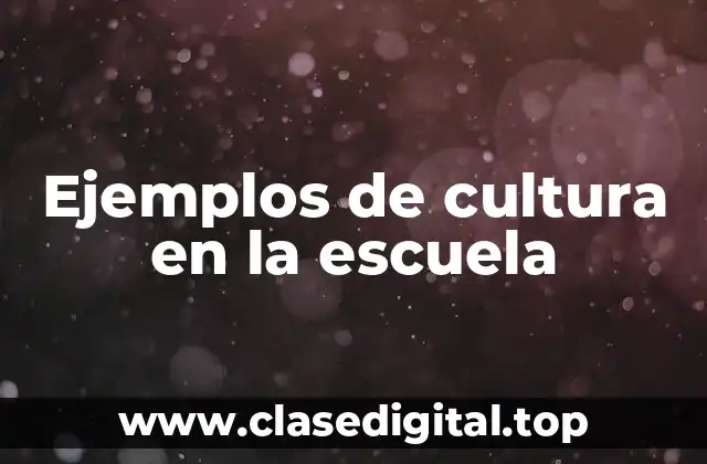 Ejemplos de cultura en la escuela