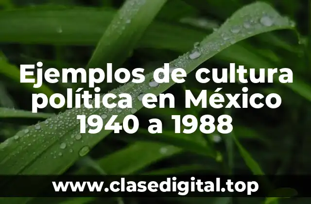 Ejemplos de cultura política en México 1940 a 1988