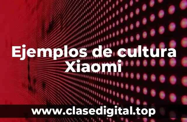 Ejemplos de cultura Xiaomi