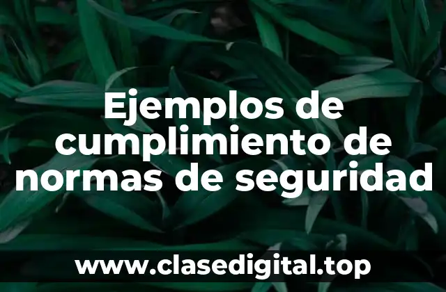 Ejemplos de cumplimiento de normas de seguridad