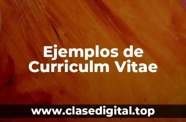 Ejemplos de Curriculm Vitae
