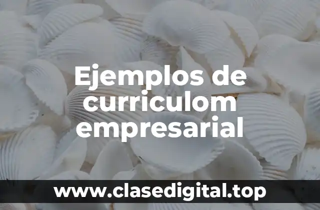 Ejemplos de Curriculom Empresarial