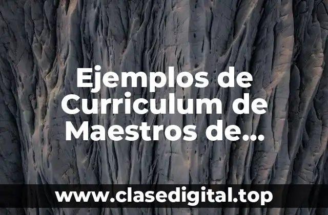 Ejemplos de Curriculum de Maestros de Preescolar y Significado