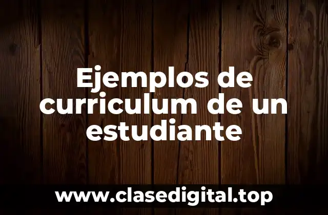 Ejemplos de curriculum de un estudiante