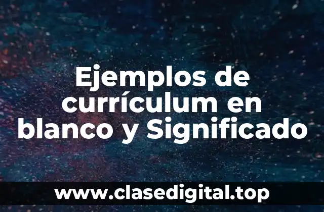 Ejemplos de currículum en blanco