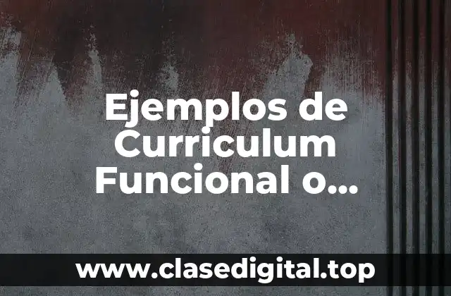 Ejemplos de Curriculum Funcional o Tematico