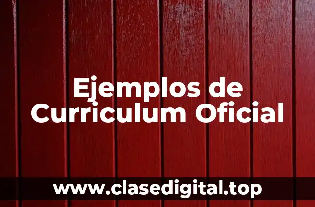 Ejemplos de Curriculum Oficial