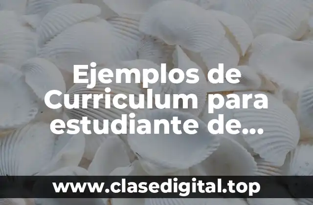 Ejemplos de Curriculum para estudiante de enfermería en México