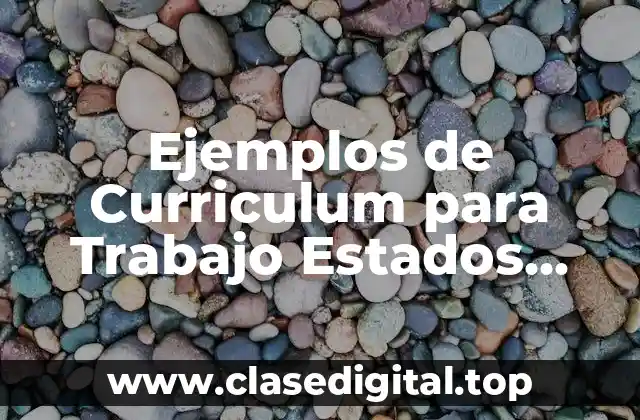 Ejemplos de Curriculum para Trabajo Estados Unidos