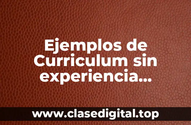 Ejemplos de Curriculum sin experiencia ingeniero industrial y Significado