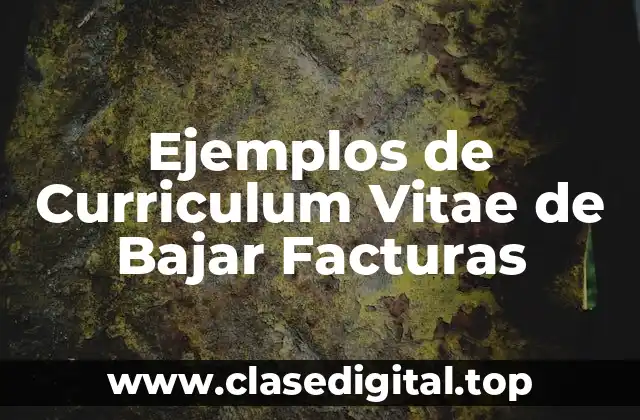 Ejemplos de Curriculum Vitae de Bajar Facturas