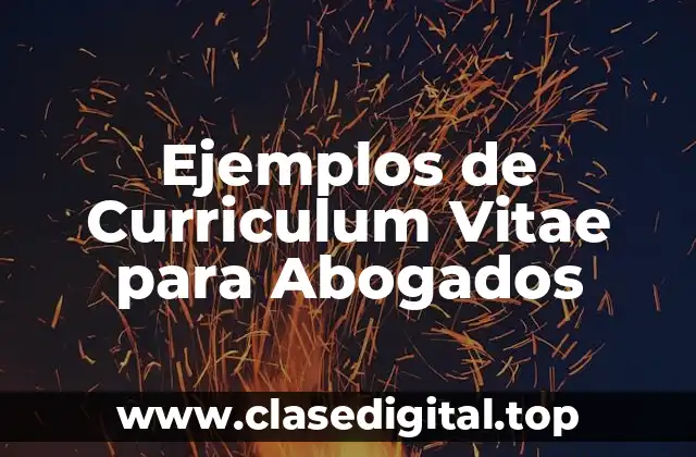 Ejemplos de Curriculum Vitae para Abogados