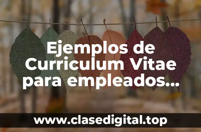 Ejemplos de Curriculum Vitae para empleados generales
