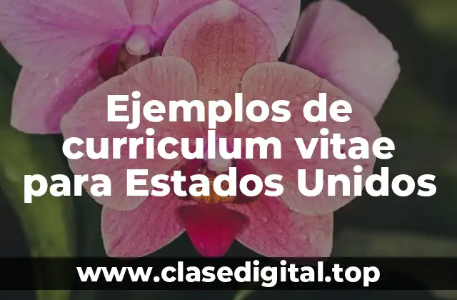 Ejemplos de curriculum vitae para Estados Unidos