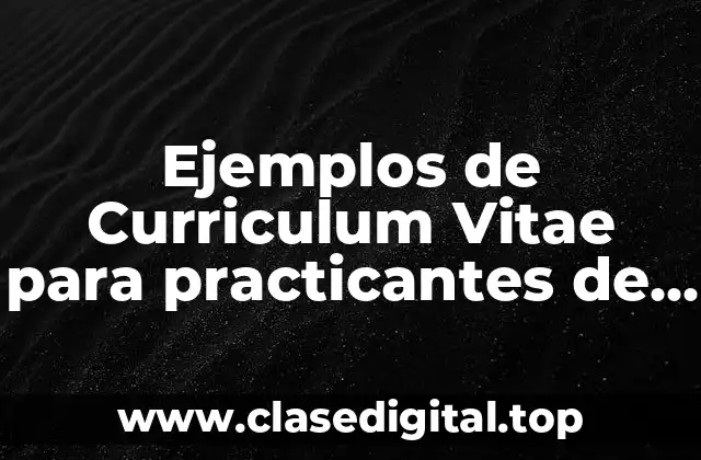 Ejemplos de Curriculum Vitae para practicantes de contabilidad y Significado