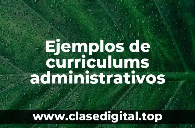 Ejemplos de curriculums administrativos