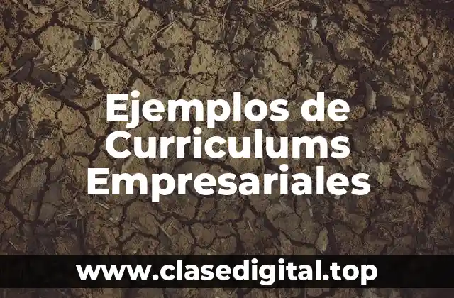 Ejemplos de Curriculums Empresariales