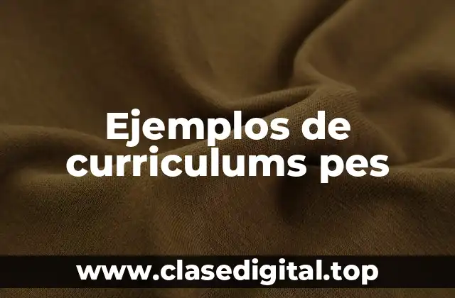 Ejemplos de curriculums pes