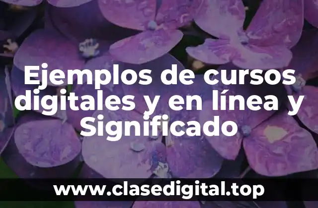 Ejemplos de cursos digitales y en línea y Significado