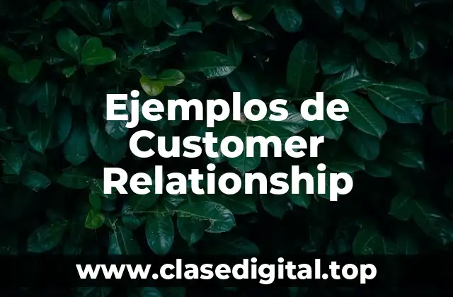 Ejemplos de Customer Relationship