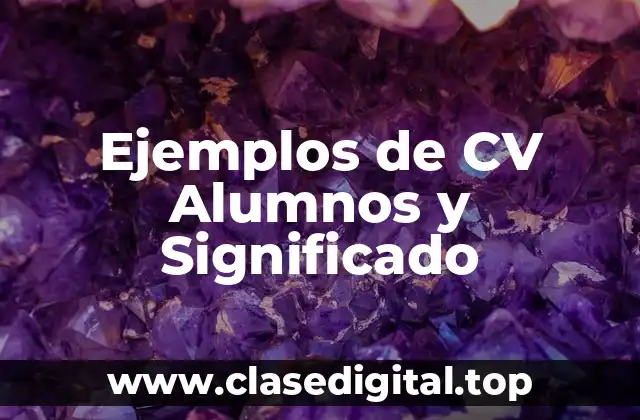Ejemplos de CV Alumnos y Significado