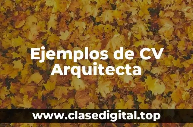 Ejemplos de CV Arquitecta