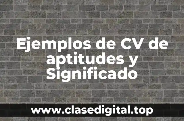 Ejemplos de CV de aptitudes y Significado