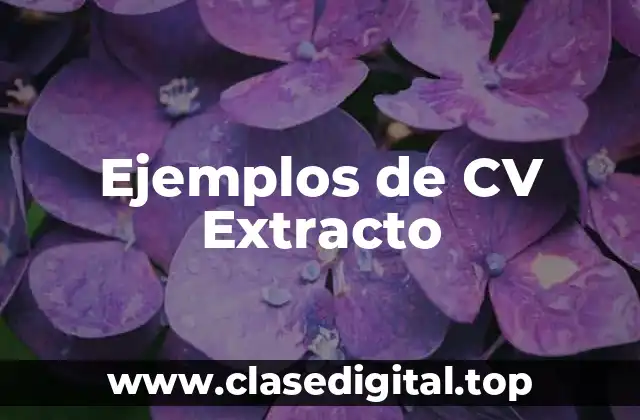 Ejemplos de CV Extracto
