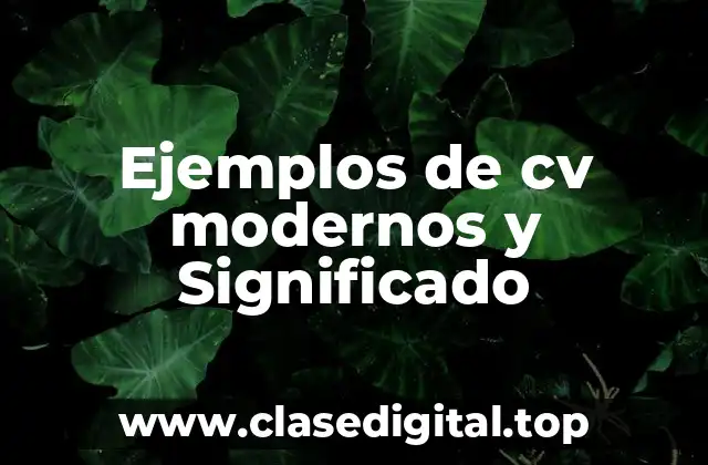 Ejemplos de cv modernos y Significado