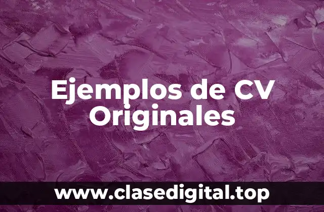 Ejemplos de CV Originales