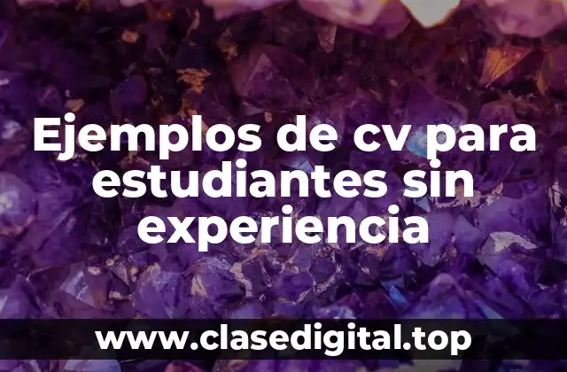 Ejemplos de cv para estudiantes sin experiencia