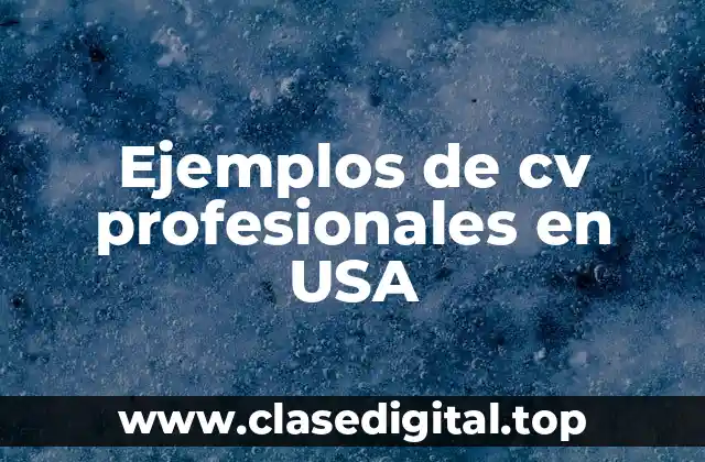Ejemplos de cv profesionales en USA